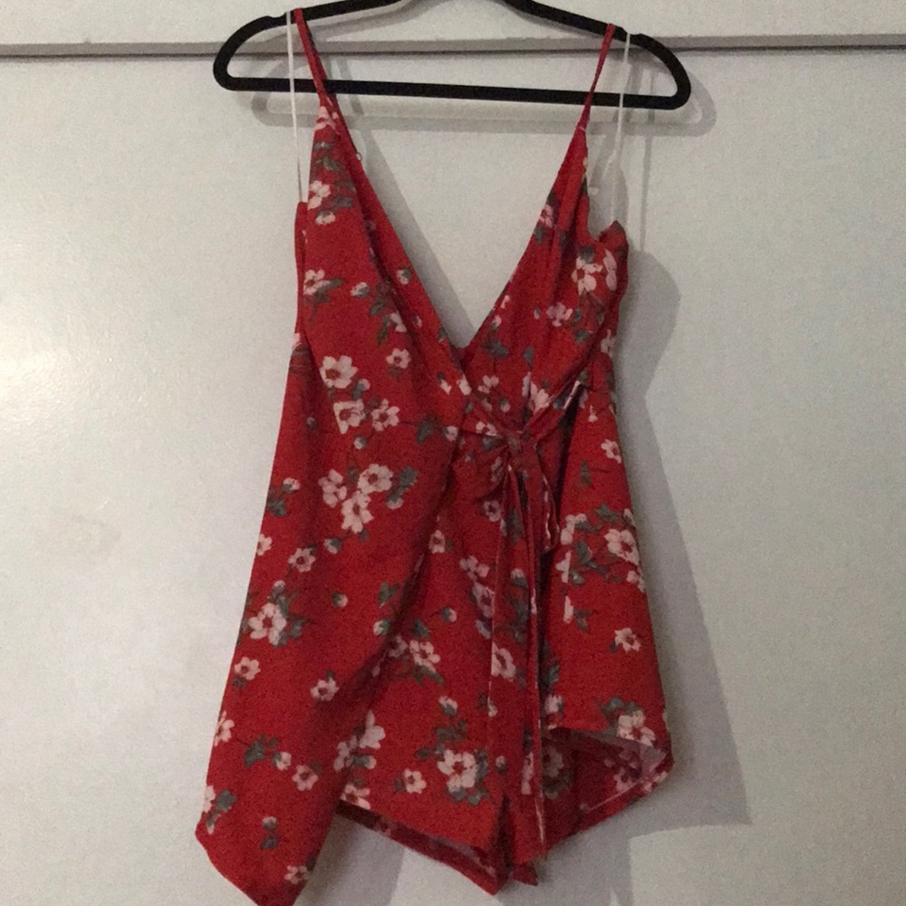 Floral wrap romper